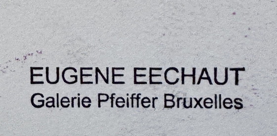 Image 1 of Eugene Eechaut 1928-2019 Paar prachtige abstracte bloemenschilderijen / Galerie Pfeiffer Brussel