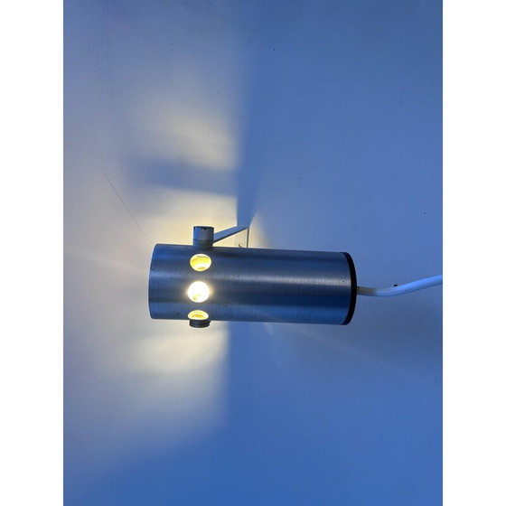 Image 1 of Vintage verstelbare wandlamp van geborsteld aluminium, Frankrijk 1960