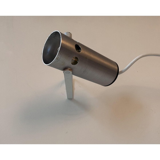 Image 1 of Vintage verstelbare wandlamp van geborsteld aluminium, Frankrijk 1960