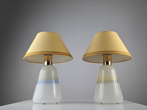 2X Italiaanse glazen lampen 1970S