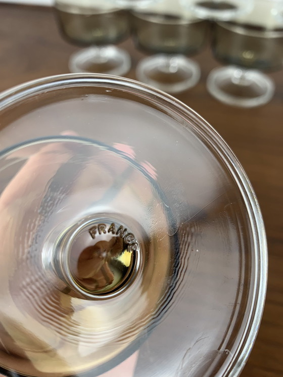 Image 1 of Set van 9 Rookglazen Champagne / Dessertglazen - 1970