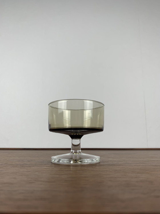 Image 1 of Set van 9 Rookglazen Champagne / Dessertglazen - 1970