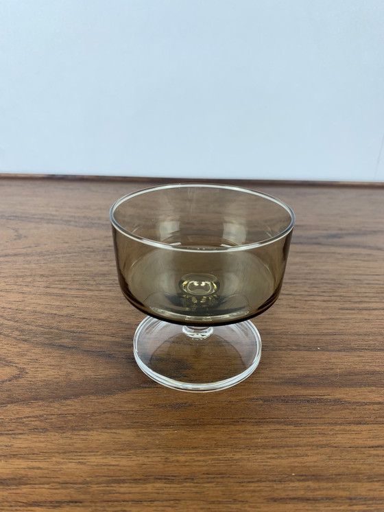 Image 1 of Set van 9 Rookglazen Champagne / Dessertglazen - 1970