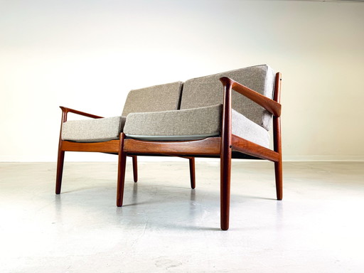 Mid Century Svend Åge Teak Bank 2-zitsbank Glostrup