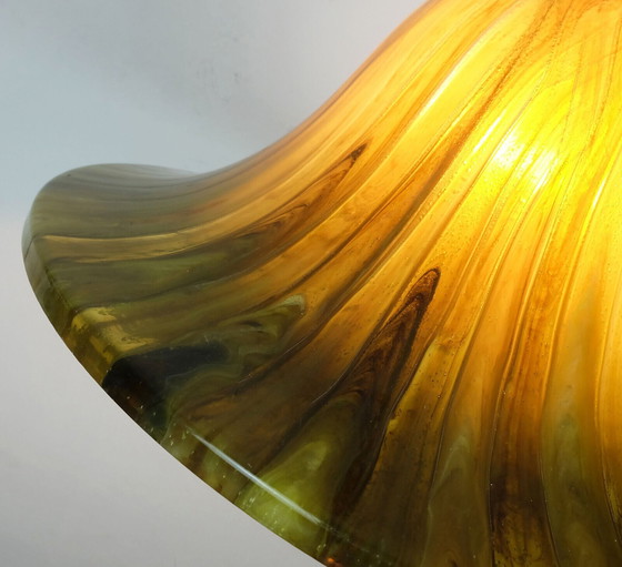 Image 1 of vintage hanglamp amberkleurig acryl en messing 1970