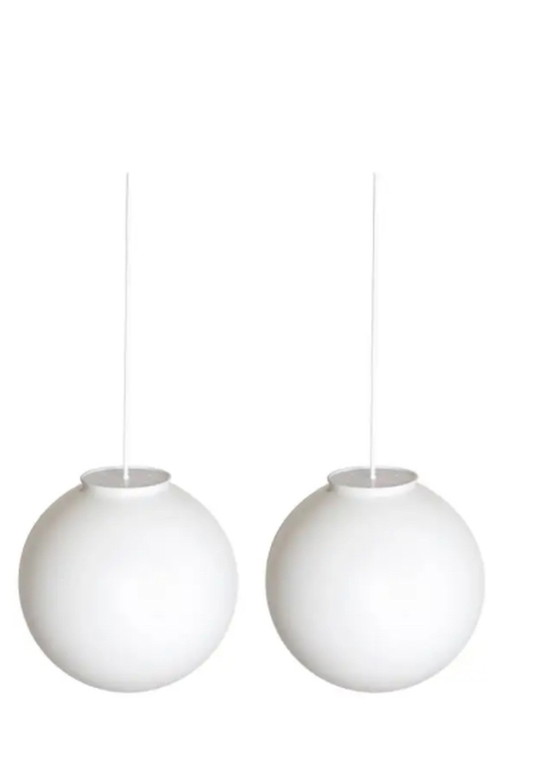 Image 1 of 2x RAAK Zeer Grote Opaline 'Volle Maan' Hangers