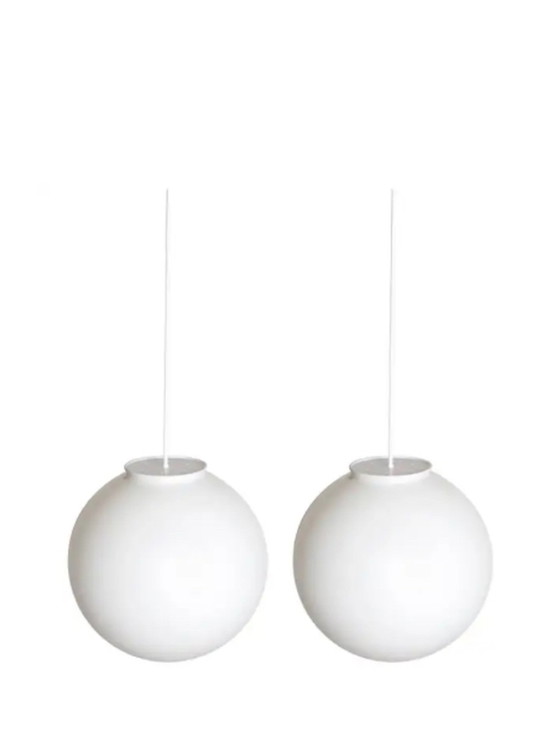 Image 1 of 2x RAAK Zeer Grote Opaline 'Volle Maan' Hangers