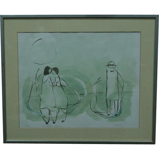 Vintage litho door Stig Deteste, Zweden 1990