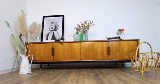 Image 1 of Laag Scandinavisch Teak en Metalen Dressoir