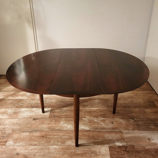 Vintage Ronde Uitschuifbare Eettafel Lubke