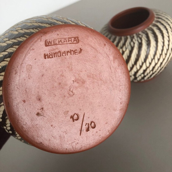 Image 1 of Paar vintage keramische vazen van Wekara, Duitsland 1960