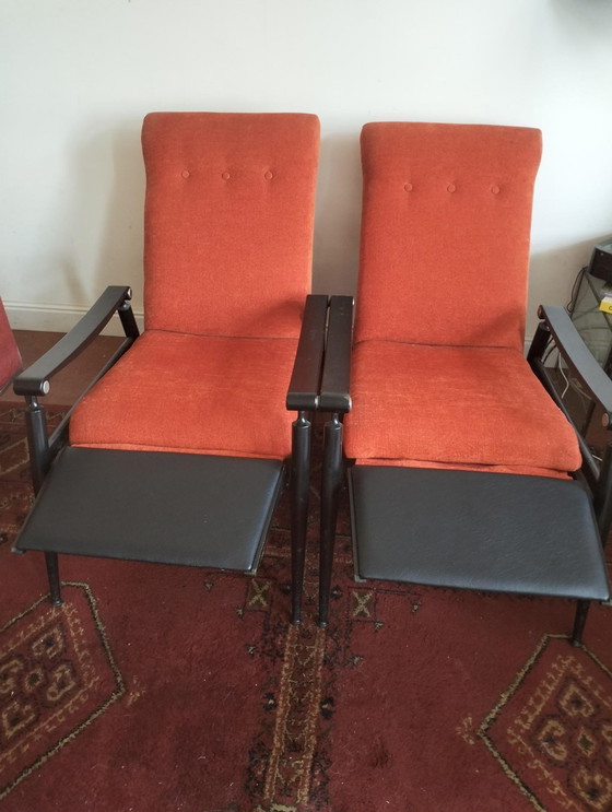 Image 1 of 2x Vintage Mid-Century Lounge Stoelen Uit Londen