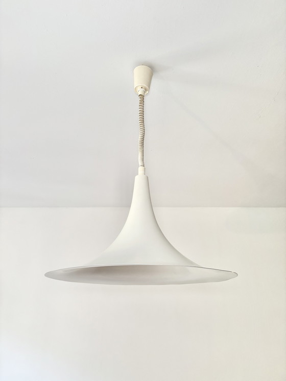 Image 1 of Grote Metalen Vintage Hanglamp, Heksenhoed, Mid Century, Industrieel, Ruimtetijdperk, 60S, Nederland, Vintage Lamp, Ufo