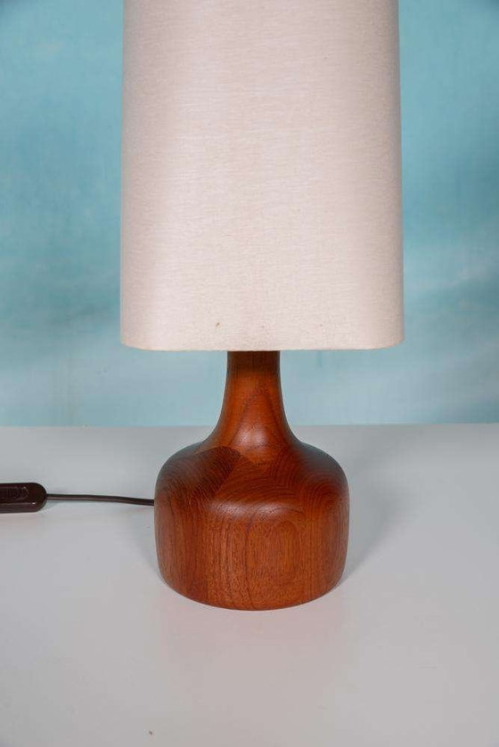 Image 1 of Japandi Deens design tafellamp teakhout, sixties table lamp