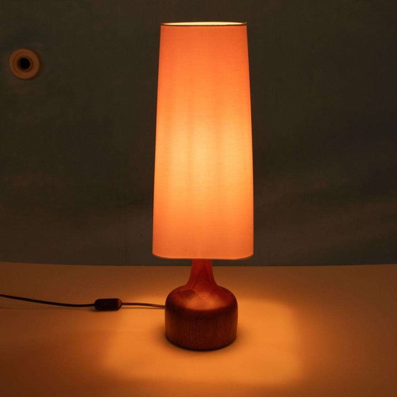 Image 1 of Japandi Deens design tafellamp teakhout, sixties table lamp