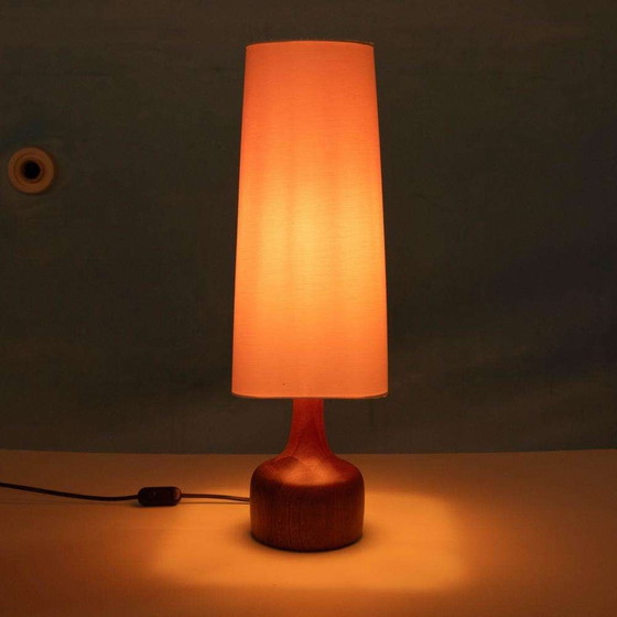 Image 1 of Japandi Deens design tafellamp teakhout, sixties table lamp