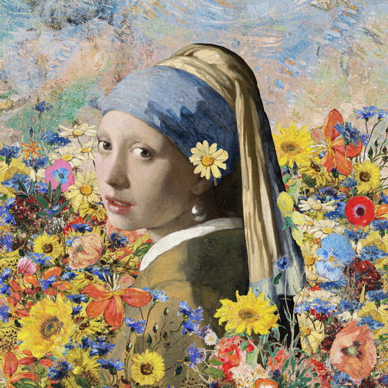 Image 1 of J.Vermeer  ----Meisje Met Bloemen (Compilatie)