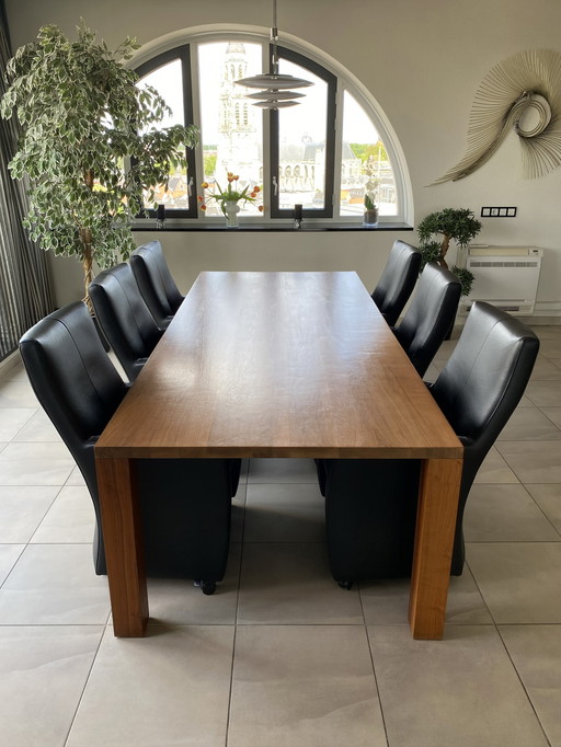 6x Leolux Eetkamerstoelen