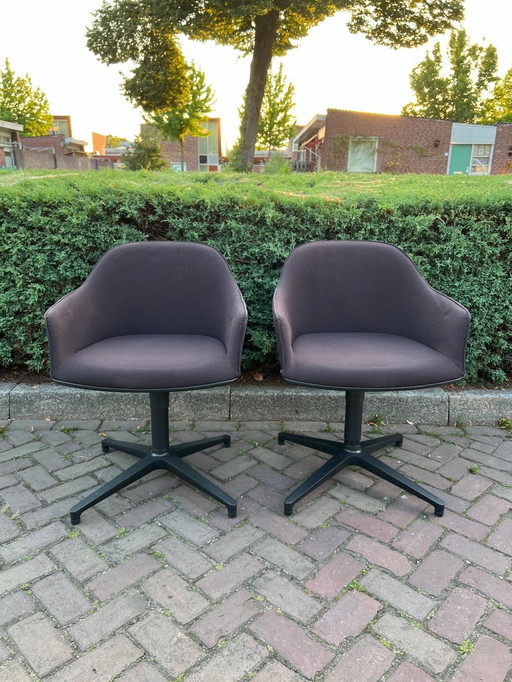 2x Vitra Softshell bruin stof