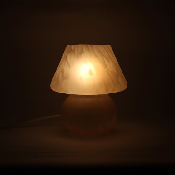 Image 1 of Vintage paddestoel lamp van glas