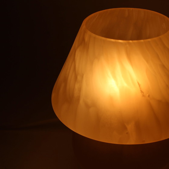 Image 1 of Vintage paddestoel lamp van glas