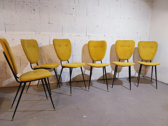 Image 1 of  Prachtige set van zes stoelen 1950
