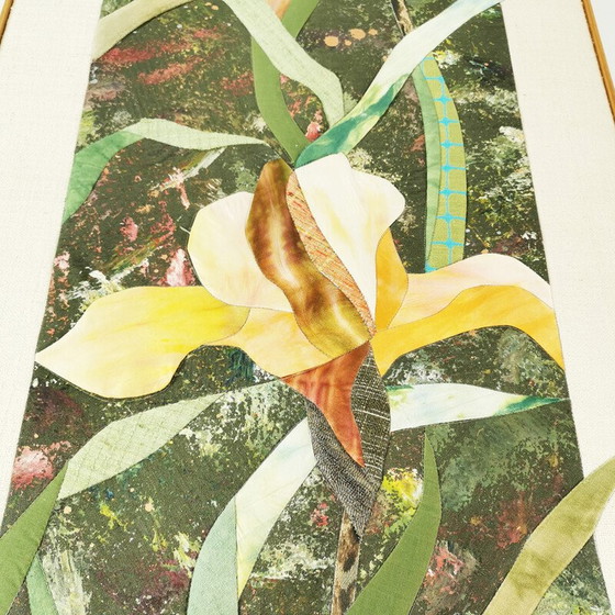 Image 1 of Vintage vloerkleed in geborduurde stof van Rita Mortensen, Denemarken 1990