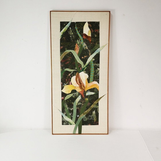 Image 1 of Vintage vloerkleed in geborduurde stof van Rita Mortensen, Denemarken 1990