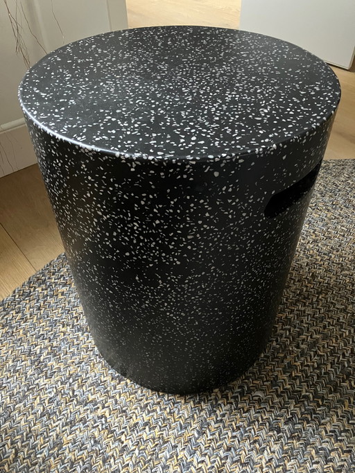 Kava Home Jenell Kruk Zwart Terrazzo Ø 35 Cm