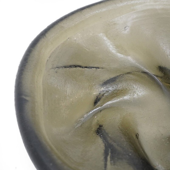 Image 1 of Vintage dienblad van gecorrodeerd Murano glas, Italië 1960