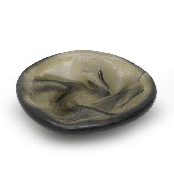 Image 1 of Vintage dienblad van gecorrodeerd Murano glas, Italië 1960