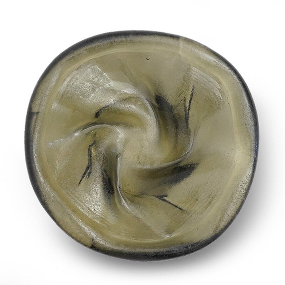 Image 1 of Vintage dienblad van gecorrodeerd Murano glas, Italië 1960