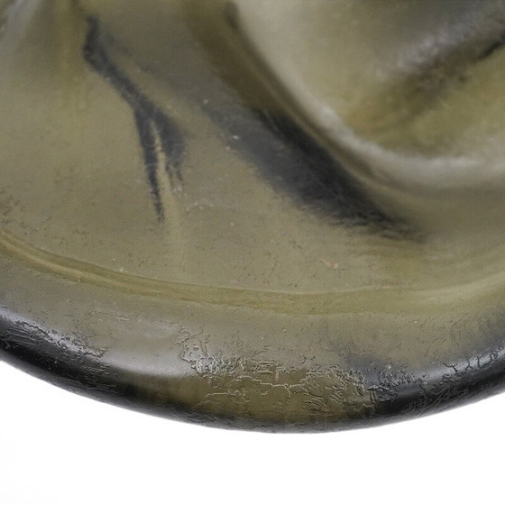 Image 1 of Vintage dienblad van gecorrodeerd Murano glas, Italië 1960