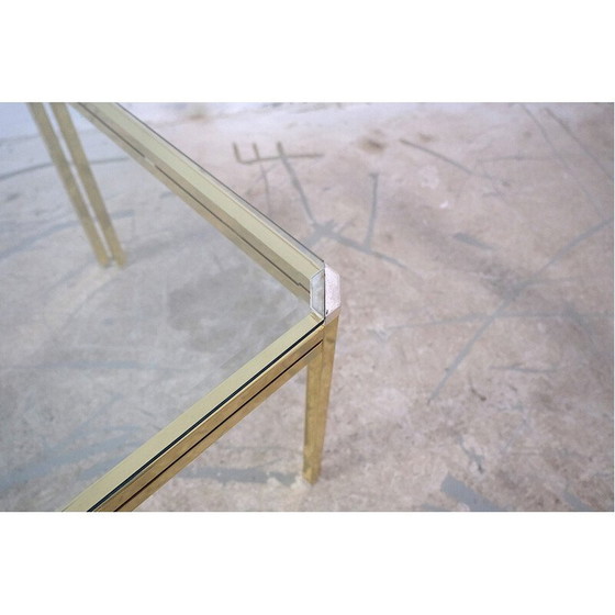 Image 1 of Vintage Italiaanse salontafel van chroom en glas, jaren 1970