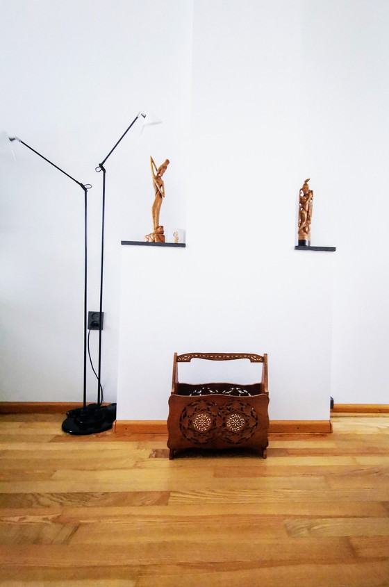 Image 1 of Krantenbak, Jaren 70. India, Handgesneden Met Inleg