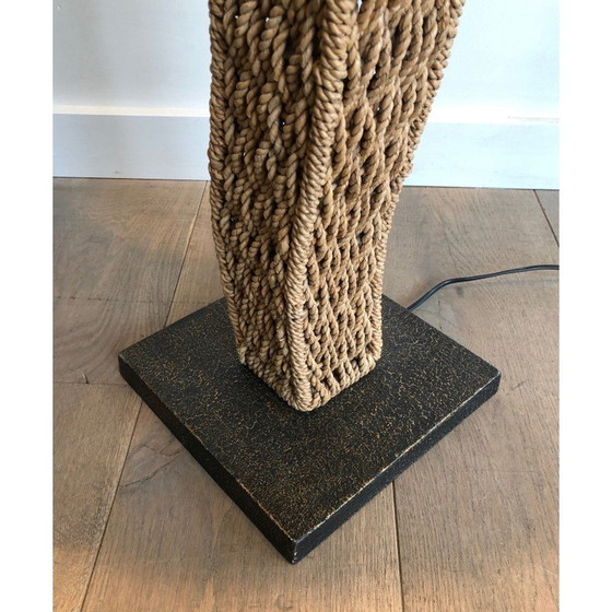 Image 1 of Vintage touw vloerlamp op metalen voet, 1980