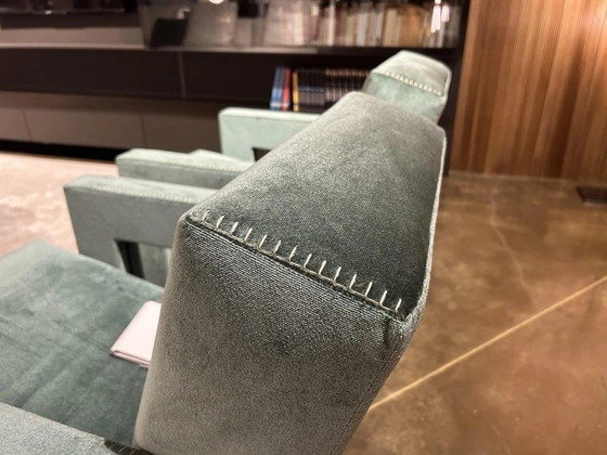 Image 1 of Cassina 2 Utrecht 637 Nieuw Nooit Gebruikt In Olijf Groen Fluweel Paard Stiksels