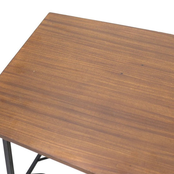 Image 1 of Vintage salontafel met teakhouten blad, Italië 1950