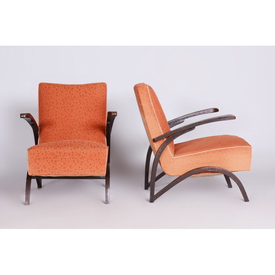 Image 1 of Paar vintage beukenhouten fauteuils van Jindrich Halabala voor Up Zavody, Tsjecho-Slowakije 1930