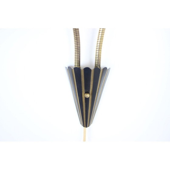 Image 1 of Vintage wandlamp van glas en messing, Tsjecho-Slowakije 1960