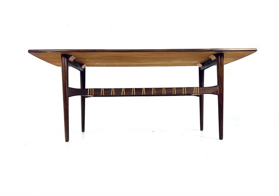 Image 1 of Teak & Rotan Salontafel, Ilse Mobel ‘50