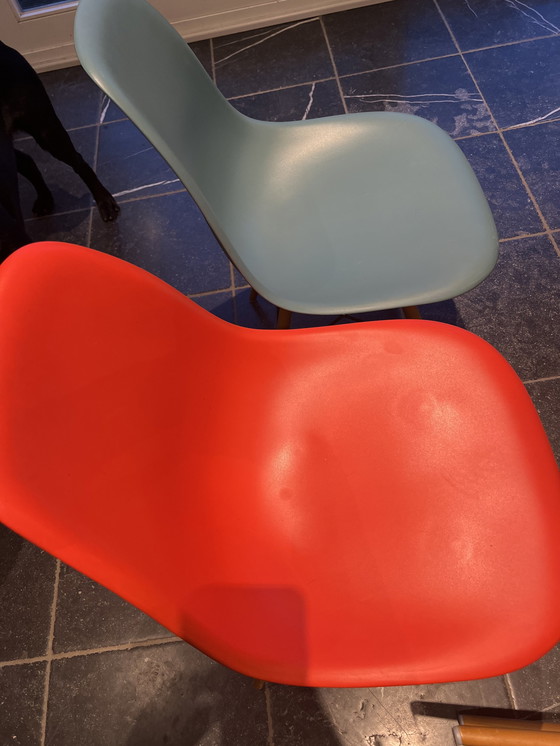 Image 1 of 6x DSW Eames Plastic Sidechair Ontworpen door Charles & Ray Eames