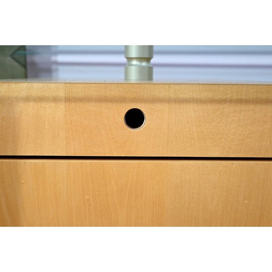 Image 1 of Vintage bureau in glas en esdoorn van Julien Rondineau voor het Parijse bedrijf XI Design