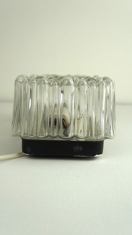 Image 1 of Vintage Plafonniere/ Design Wandlamp Met Bubbelglas