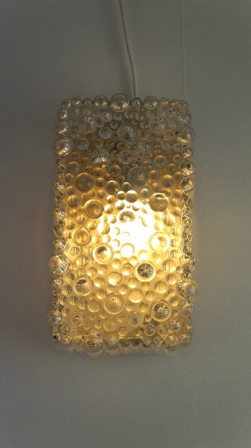 Vintage Plafonniere/ Design Wandlamp Met Bubbelglas