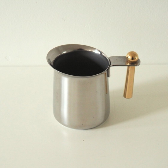 Image 1 of 1980S Kitty Oro Guido Bergna Verguld Roestvrij Stalen Creamer