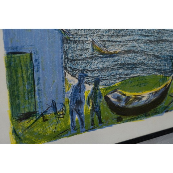 Image 1 of Moderne vintage litho van Else Jensen, Denemarken 1960