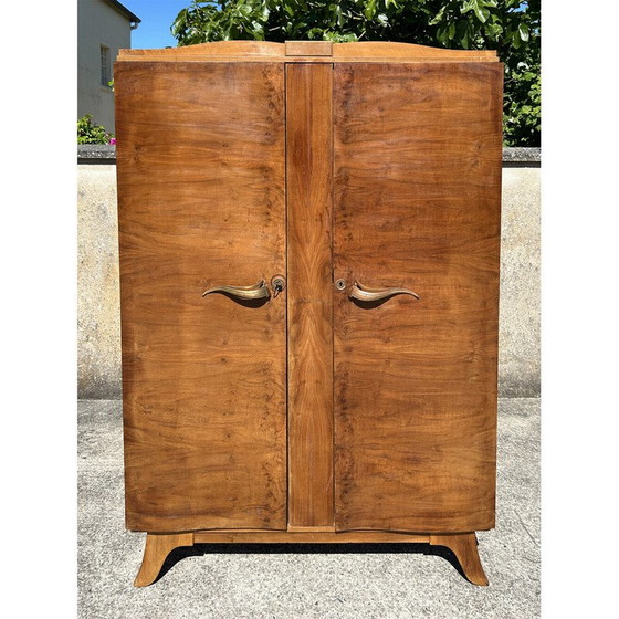 Image 1 of Vintage Art Deco kast in hout en messing, 1940