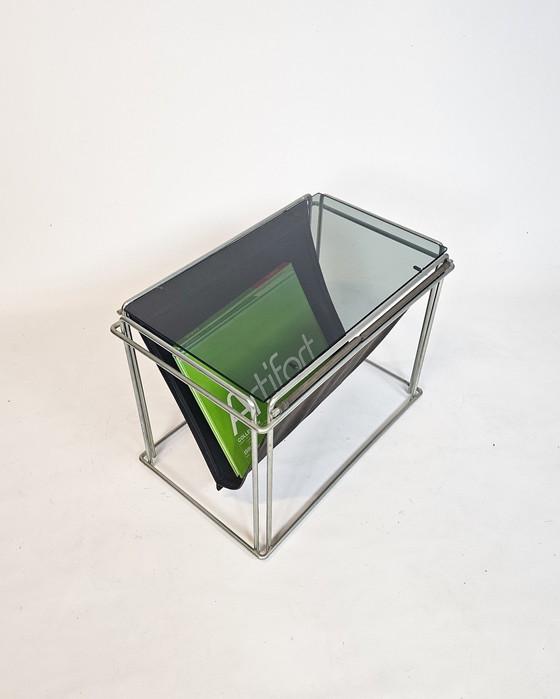 Image 1 of Max Sauze Studio -  Side Table - Lectuurbak - Metaal -Glas - 70S