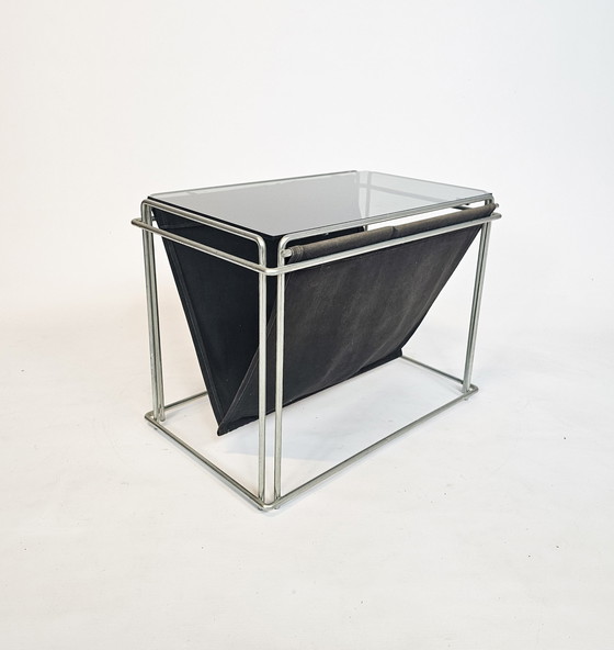 Image 1 of Max Sauze Studio -  Side Table - Lectuurbak - Metaal -Glas - 70S